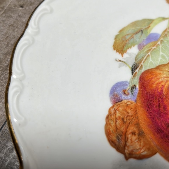 Vtg Schumann Arzberg Bavaria Germany Porcelain Plates Scalloped Gold Trim Edge - Picture 6 of 8